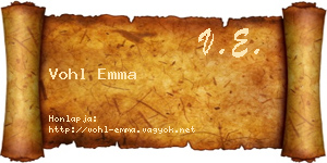 Vohl Emma névjegykártya