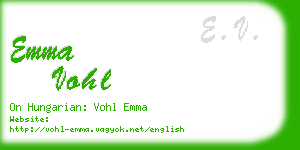emma vohl business card
